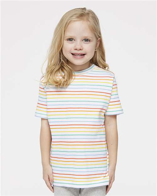 3321 Toddler Fine Jersey Tee - Rainbow Stripe