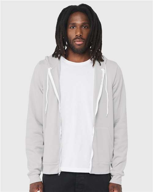 3739 Sponge Fleece Full-Zip Hoodie - Silver