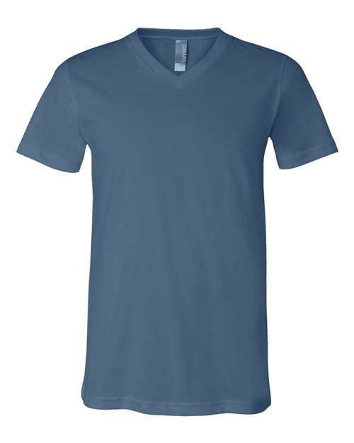 3005 Jersey V-Neck Tee - Steel Blue
