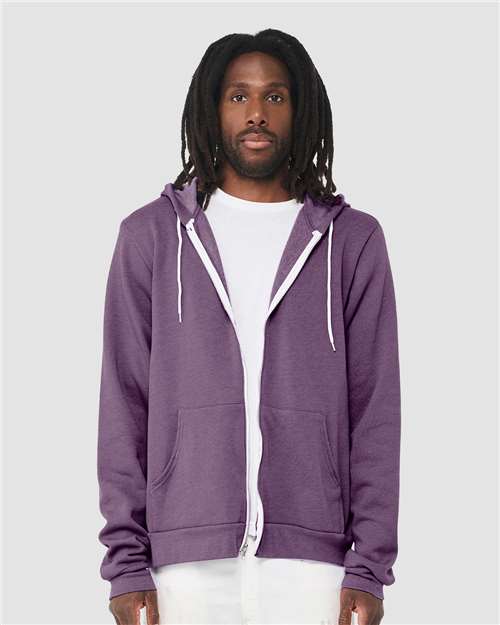 3739 Sponge Fleece Full-Zip Hoodie - Heather Team Purple