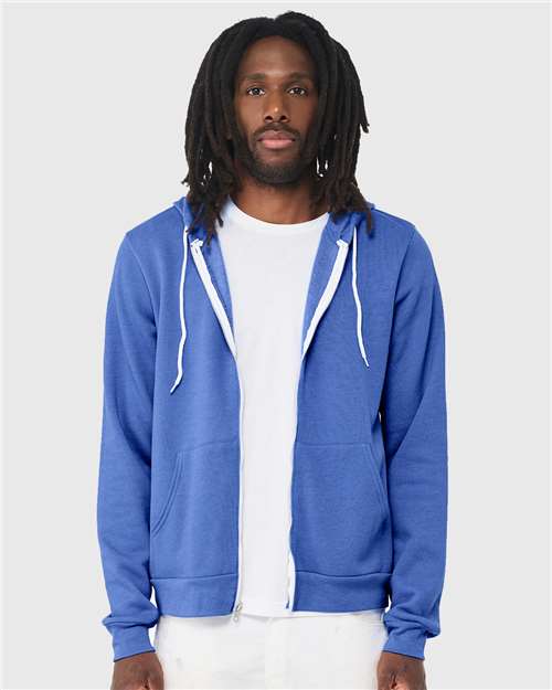 3739 Sponge Fleece Full-Zip Hoodie - Heather Columbia Blue